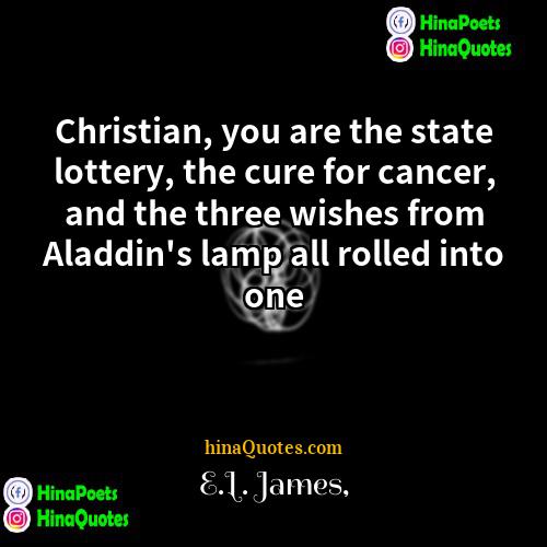 EL James Quotes | Christian, you are the state lottery, the
